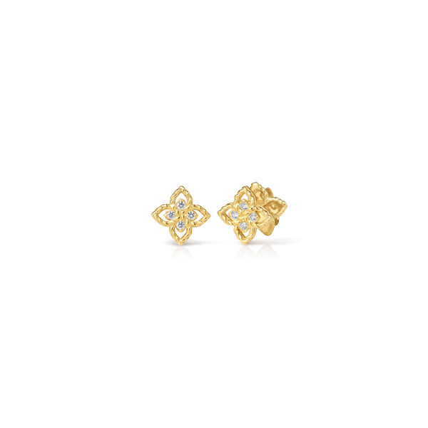 Principessa Yellow Gold and Diamond Stud Earrings